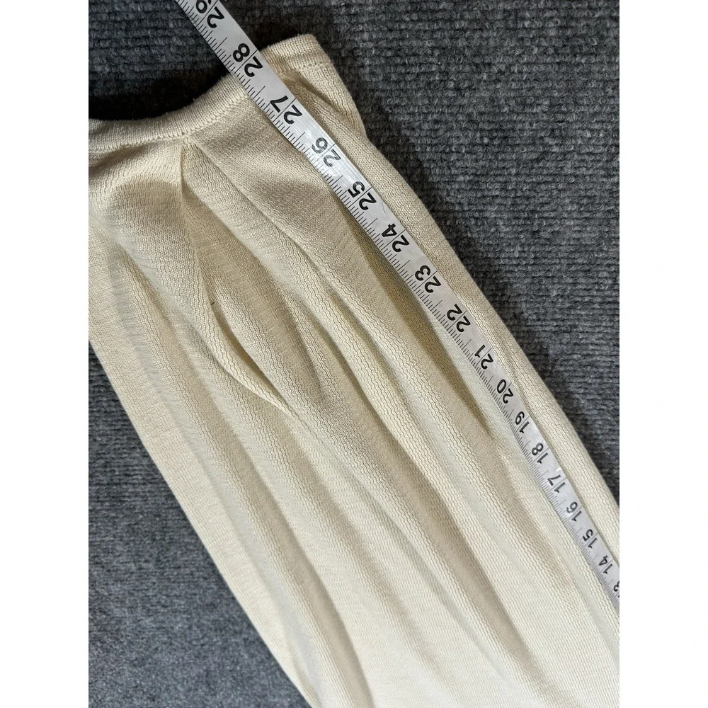 Free People FP Beach Freya Women's S Ivory Knit Linen Blend Pleated Harem Pants